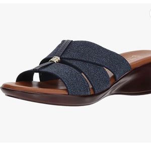 Italian Shoemaker Denim Jeanna Wedge Sandals